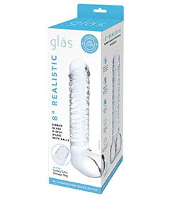 Glas 8in Ribbed G Spot Dildo With Balls