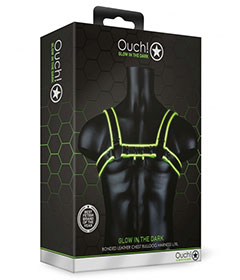 Ouch  Bulldog Harness Glow In Dark L XL