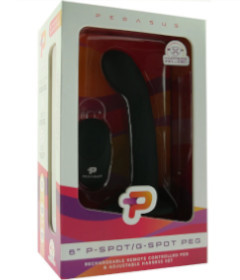 Pegasus 6in RC P-Spot G-Spot Peg + Harness