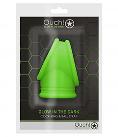 Ouch  Cockring W Ball Strap Glow In Dark