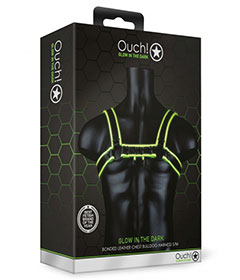 Ouch  Bulldog Harness Glow In Dark S M