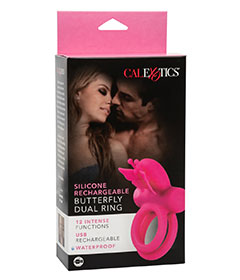 Silicone Rechargeable Butterfly Dual Ring