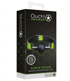 Ouch  Solid Ball Gag Glow In Dark