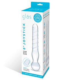 Glas 8in Joystick Clear Glass Dildo