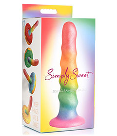 Simply Sweet 65 Zigzag Rainbow Dildo