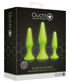 Ouch  Butt Plug Set Glow In Dark