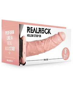 Realrock Hollow Strapon 8 Inch Flesh