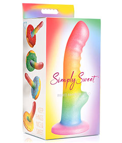 Simply Sweet 65 Ribbed Rainbow Dildo