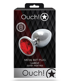 Ouch  Red Gem Metal Plug Large