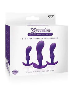 X Combo  3Pc Purple Butt Plug Set