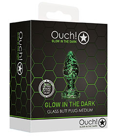 Ouch  Glass Plug Glow In Dark Medium