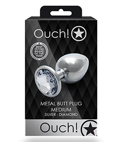 Ouch  Clear Gem Metal Plug Medium