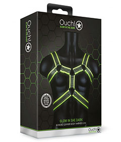 Ouch  Chest Harness Glow In Dark S M