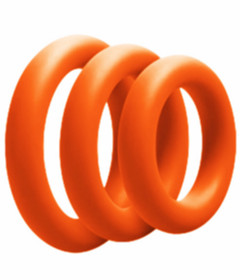 RIN027ONG 3 Pack Silicone Cock Ring Orange