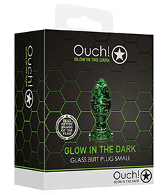 Ouch  Glass Plug Glow In Dark Small