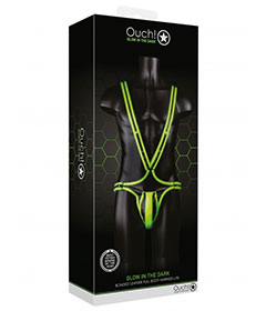 Ouch  Fullbody Harness Glow In Dark L XL