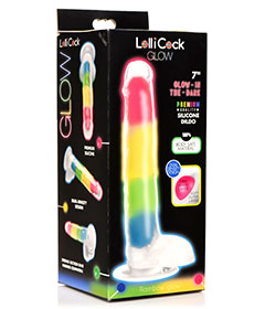 Lollicock 7 In Glow Rainbow Dildo With Ball